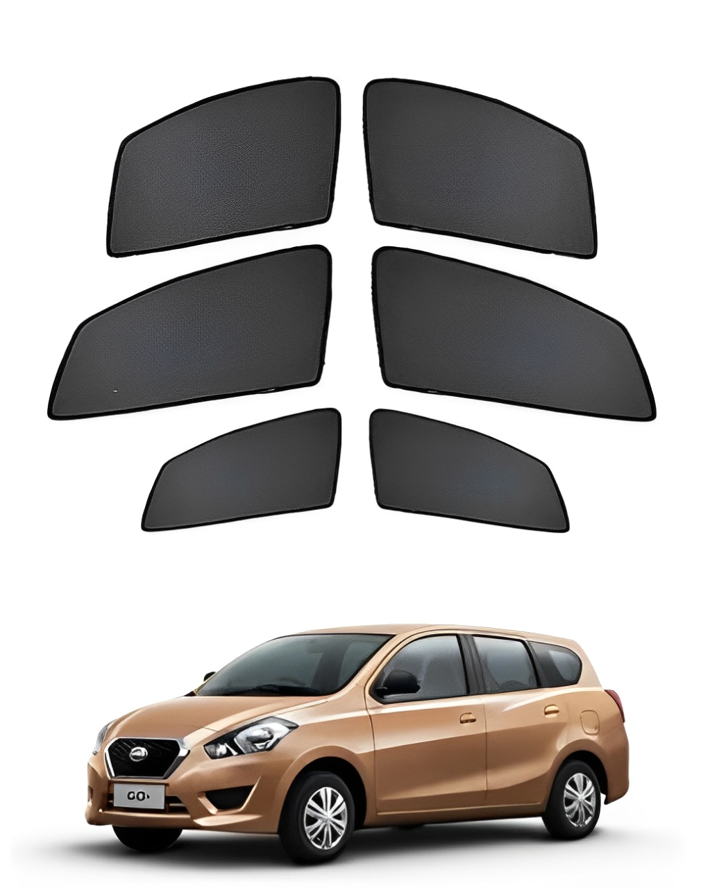 Premium Fix type SunShade Curtain For Datsun Go Plus - Black