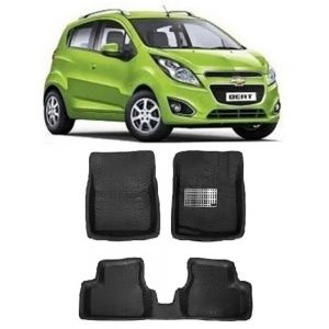 4.5D Car Floor Foot Tray Mats for Beat  - Black