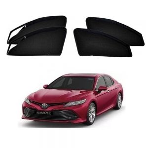 Premium Magnetic Curtain with Zipper for Camry - black