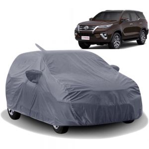 Body Cover for Fortuner Water Resistant Polyester Fabric with Mirror Pocket Slots_Grey 