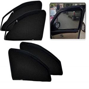 Premium Magnetic Curtain with Zipper for Kwid  - black