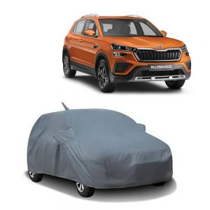 Waterproof Car Body Cover Compatible with Kushaq with Mirror Pockets (Jungle Print)