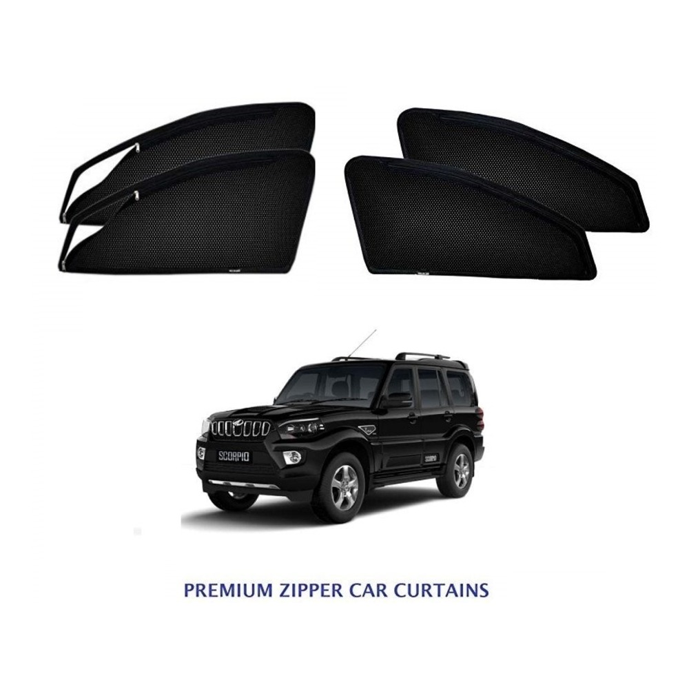 Premium Magnetic Curtain for Scorpio New - Black